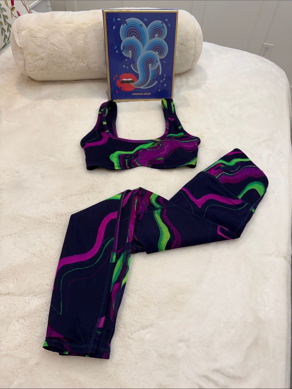 NEW! Fabletics XS bra top tank  Multi-Color Abstract